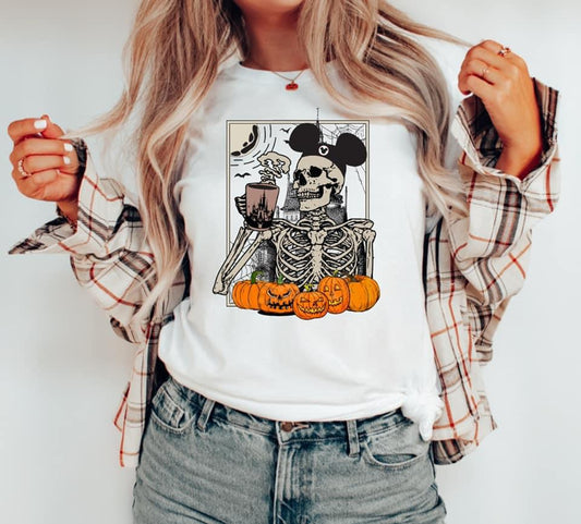 Spooky caffeinated skeleton Tee/Sweatshirt Option