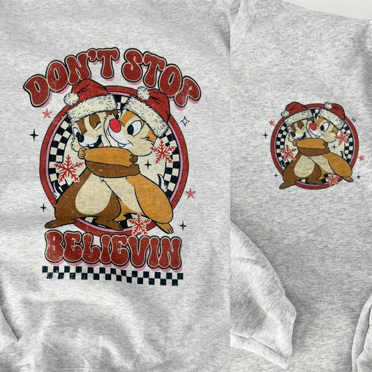 Don’t stop believin (front and back pocket) sweatshirt